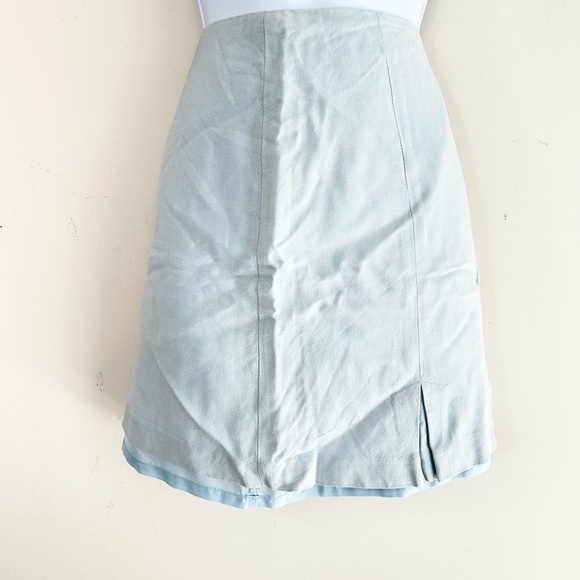 Esprit Women’s Micro Mini Skirt Vintage High rise waist Y2k 2000s Pale Blue - Picture 12 of 12